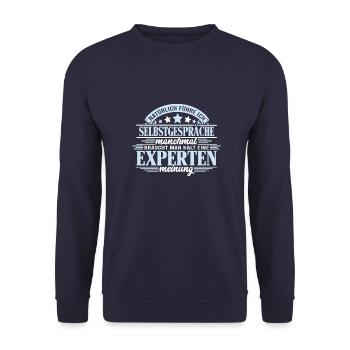 Selbstgespräche führen Kompetente Beratung - Unisex Pullover - Navy - Vorne - Alina (178cm) & Michal (187cm)