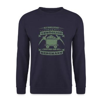 Bergbau Shirt Alle haben gesagt - Unisex Pullover - Navy - Vorne - Alina (178cm) & Michal (187cm)
