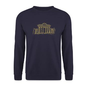 Berlin Brandenburg Gate – Symbolic City D - Unisex Sweatshirt - navy - Front - Alina (178cm) & Michal (187cm)
