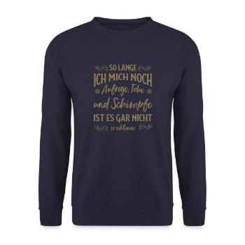 Solange ich tobe und schimpfe lebe ich noch - Unisex Pullover - Navy - Vorne - Alina (178cm) & Michal (187cm)