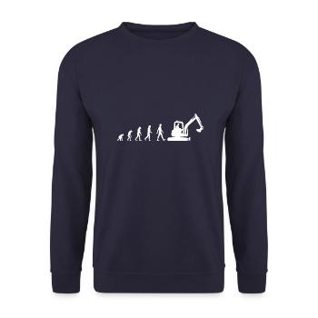 Evolution Excavator Silhouette Gift Excavator - Unisex Sweatshirt - navy - Front - Alina (178cm) & Michal (187cm)
