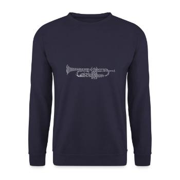 Musik DNA mit Trompete Silhouette – Kreatives Musi - Unisex Pullover - Navy - Vorne - Alina (178cm) & Michal (187cm)