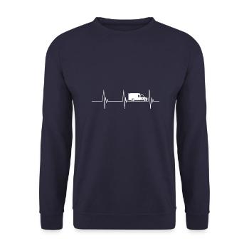 Krankenwagen Puls Notarzt Geschenk Medizin - Unisex Pullover - Navy - Vorne - Alina (178cm) & Michal (187cm)