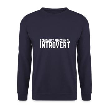 Somewhat functional Introvert Anti Social - Unisex Sweatshirt - navy - Front - Alina (178cm) & Michal (187cm)