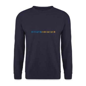 discipline over motivation quote - Unisex Sweatshirt - navy - Front - Alina (178cm) & Michal (187cm)
