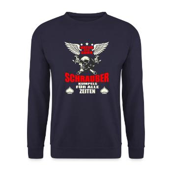 Father and son screwdriver buddies for all time - Unisex Sweatshirt - navy - Front - Alina (178cm) & Michal (187cm)