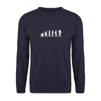Evolution - Fitness Shirt - Unisex Pullover - Navy - Vorne - Alina (178cm) & Michal (187cm)
