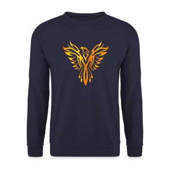 Oiseau phoenix aile de feu - Sweat-shirt Unisexe - marine - Devant - Alina (178cm) & Michal (187cm)