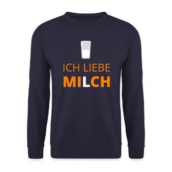 J’aime le lait - Sweat-shirt Unisexe - marine - Devant - Alina (178cm) & Michal (187cm)