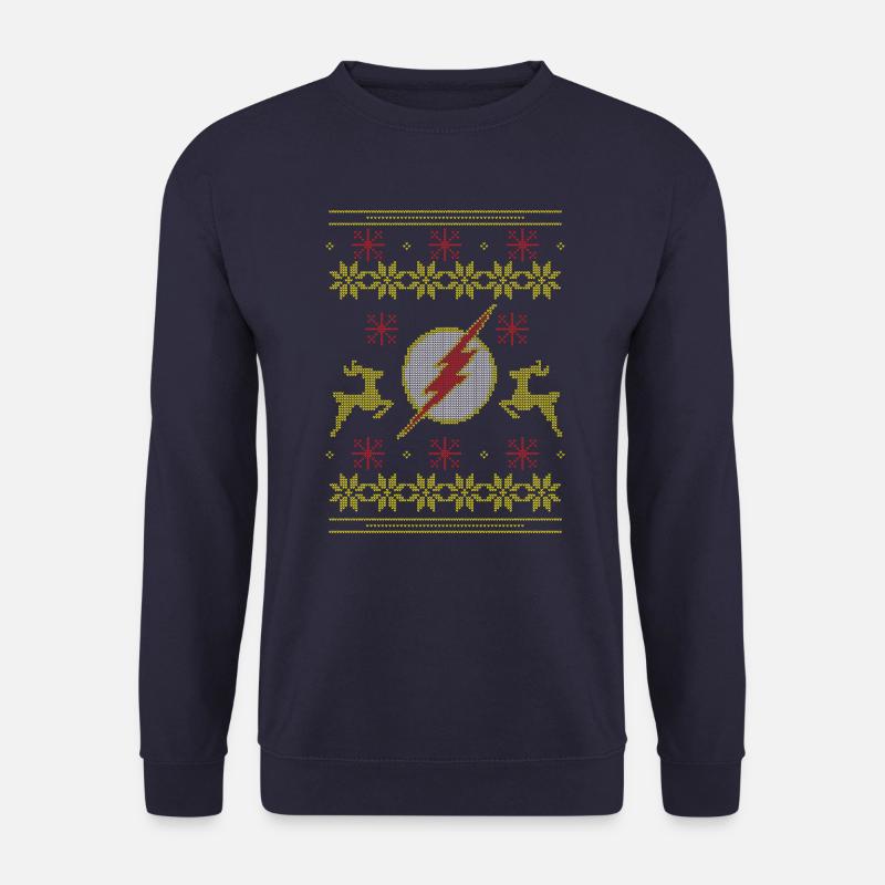 Justice League The Flash Logo Ugly Christmas - Unisex Pullover - Navy
