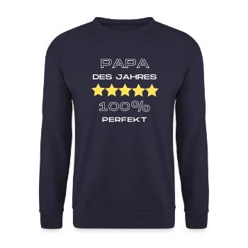 Papa des Jahres - Unisex Pullover - Navy - Vorne - Alina (178cm) & Michal (187cm)