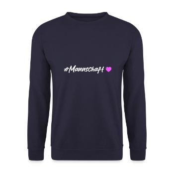Mannschaft Herz - Unisex Pullover - Navy - Vorne - Alina (178cm) & Michal (187cm)