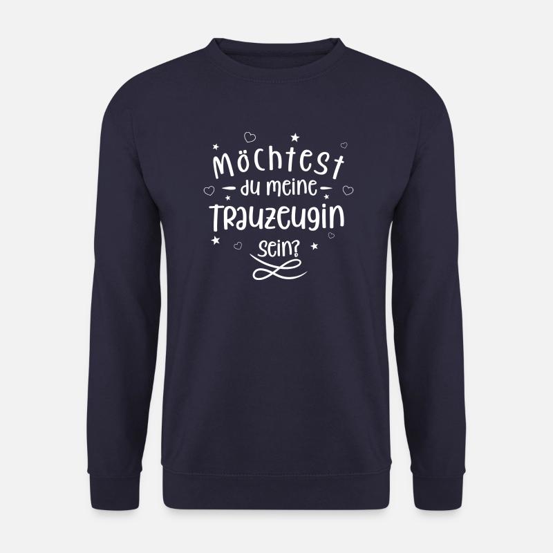 Möchtest du meine Trauzeugin sein? (weiß) - Unisex Pullover - Navy