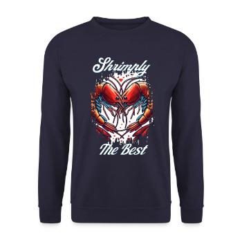 Crevettes, le meilleur jeu de mots - Sweat-shirt Unisexe - marine - Devant - Alina (178cm) & Michal (187cm)