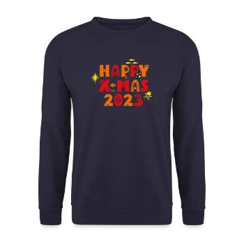 nautical happy christmas 2023 - Unisex Pullover - Navy - Vorne - Alina (178cm) & Michal (187cm)