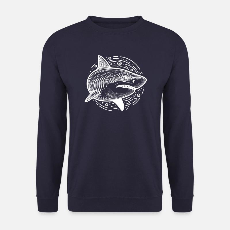Cercle de dessin de requin - Sweat-shirt Unisexe - marine