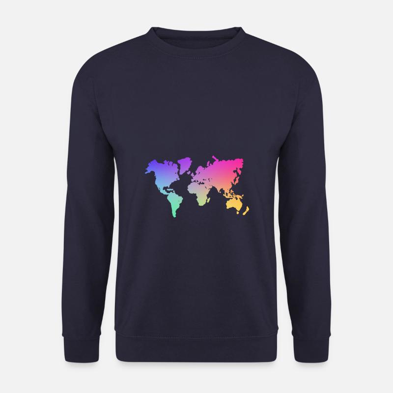 farbige Weltkarte - Unisex Pullover - Navy