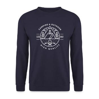 Wildlife Adventure Wilderness Adventure Camping - Unisex Sweatshirt - navy - Front - Alina (178cm) & Michal (187cm)