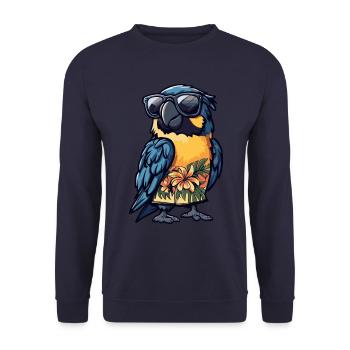 Perroquet Bande Dessinée Drôle Été - Sweat-shirt Unisexe - marine - Devant - Alina (178cm) & Michal (187cm)