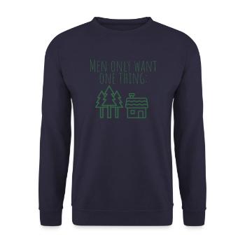 MowoT Maison au bord de la forêt - Sweat-shirt Unisexe - marine - Devant - Alina (178cm) & Michal (187cm)