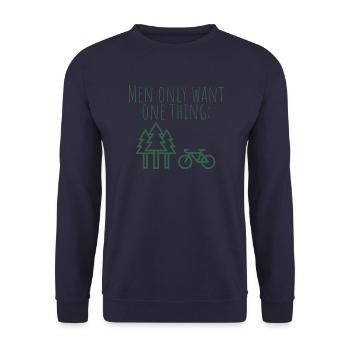 MowoT Fahhrad am Wald - Unisex Sweatshirt - navy - Front - Alina (178cm) & Michal (187cm)
