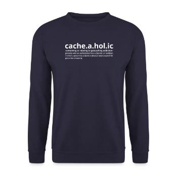 Cacheaholic drôle de définition d’un géocacheur - Sweat-shirt Unisexe - marine - Devant - Alina (178cm) & Michal (187cm)