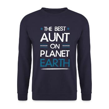 Best Aunt Saying - Unisex Sweatshirt - navy - Front - Alina (178cm) & Michal (187cm)
