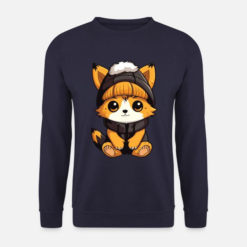 Fox Winter Comic Cute - Unisex Sweatshirt - navy