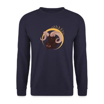 Chèvre de midi - Sweat-shirt Unisexe - marine - Devant - Alina (178cm) & Michal (187cm)