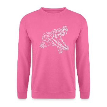 Krokodil Grafik WireFrame, Paperwolf Design - Unisex Pullover - Pink - Vorne