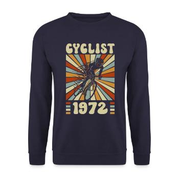 Cyclist born in 1972 50 years anniversary - Unisex Sweatshirt - navy - Front - Alina (178cm) & Michal (187cm)
