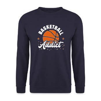 Basketball Addict basketball player gift - Unisex Sweatshirt - navy - Front - Alina (178cm) & Michal (187cm)