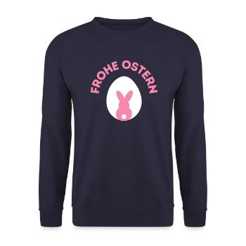 Frohe Ostern / Ostern - Unisex Pullover - Navy - Vorne - Alina (178cm) & Michal (187cm)