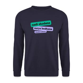 Pranayama - Unisex Sweatshirt - navy - Front - Alina (178cm) & Michal (187cm)
