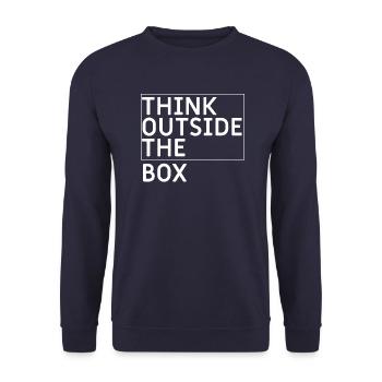 Think outside the box - Unisex Sweatshirt - navy - Front - Alina (178cm) & Michal (187cm)