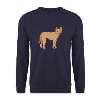 Einzelner Dingo-Hund, der glücklich schaut - Unisex Pullover - Navy - Vorne - Alina (178cm) & Michal (187cm)
