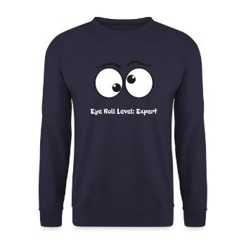 Nicht alle Augen sind menschlich - Unisex Pullover - Navy - Vorne - Alina (178cm) & Michal (187cm)