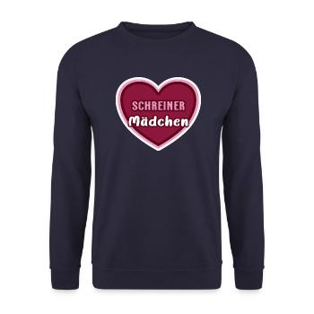 Schreiner Mädchen Schreinerin Azubine Meisterin - Unisex Pullover - Navy - Vorne - Alina (178cm) & Michal (187cm)