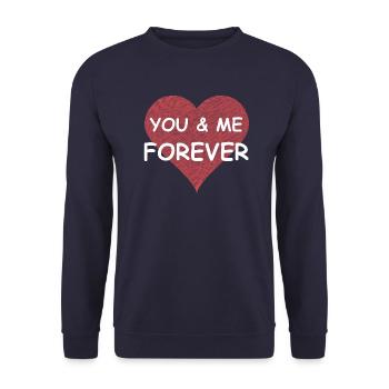 you & me forever | Liebe - Unisex Pullover - Navy - Vorne - Alina (178cm) & Michal (187cm)
