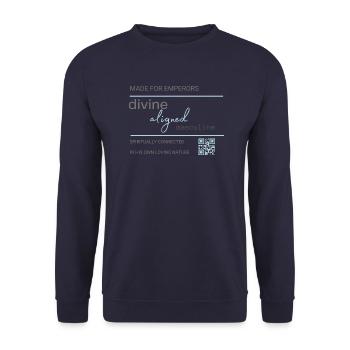 Divine aligned masculine - Unisex Pullover - Navy - Vorne - Alina (178cm) & Michal (187cm)