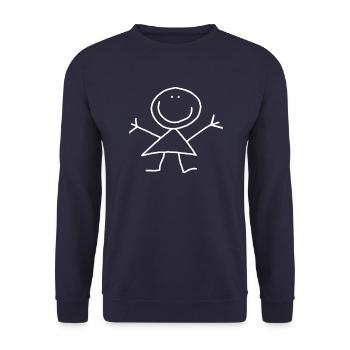 Strichmännchen - Unisex Pullover - Navy - Vorne - Alina (178cm) & Michal (187cm)
