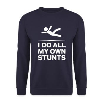 Stick Figure Saying I Make All My Own - Unisex Sweatshirt - navy - Front - Alina (178cm) & Michal (187cm)