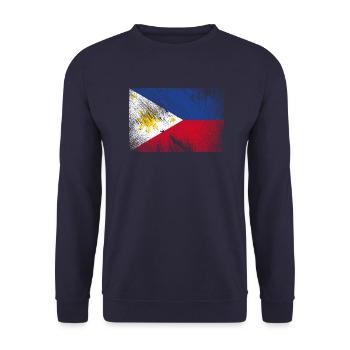 Drapeau des Philippines - grunge vintage - Sweat-shirt Unisexe - marine - Devant - Alina (178cm) & Michal (187cm)