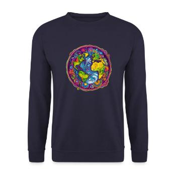 Unsere Erde - Unisex Pullover - Navy - Vorne - Alina (178cm) & Michal (187cm)