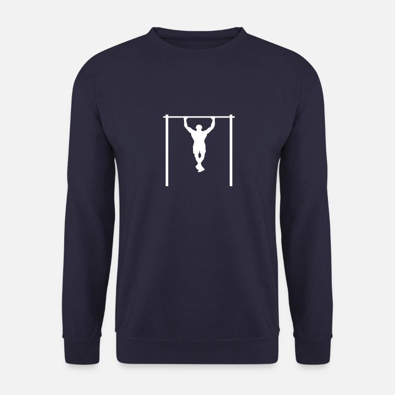 Klimmzug in weiß - Unisex Pullover - Navy