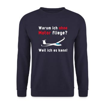 Spruch Segelflieger lustig Pilot Segelflugzeug - Unisex Pullover - Navy - Vorne - Alina (178cm) & Michal (187cm)
