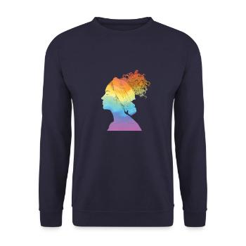 Rainbow Life, Femme, Liberté Rainbow Life, Wom - Sweat-shirt Unisexe - marine - Devant - Alina (178cm) & Michal (187cm)