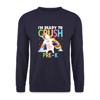 Back to School Im Ready to Crush Pre-K Girls - Unisex Sweatshirt - navy - Front - Alina (178cm) & Michal (187cm)