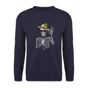 Jardinier squelette Épinards Jardinage Mime Végétarien - Sweat-shirt Unisexe - marine - Devant - Alina (178cm) & Michal (187cm)