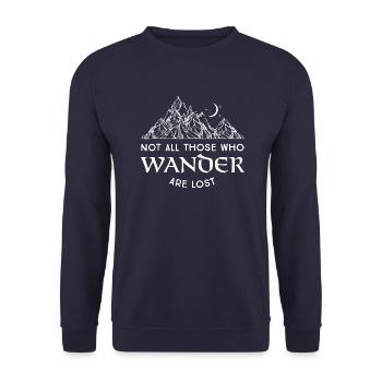 Hiking climbing mountains saying - Unisex Sweatshirt - navy - Front - Alina (178cm) & Michal (187cm)